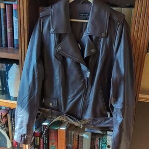 NWT Universal Standard Leeron Leather Jacket  Chili Chocolate